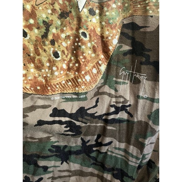 GUY HARVEY Bluewater 2005 Camo Fish Graphic T-Shirt Size XL - Picture 5 of 7
